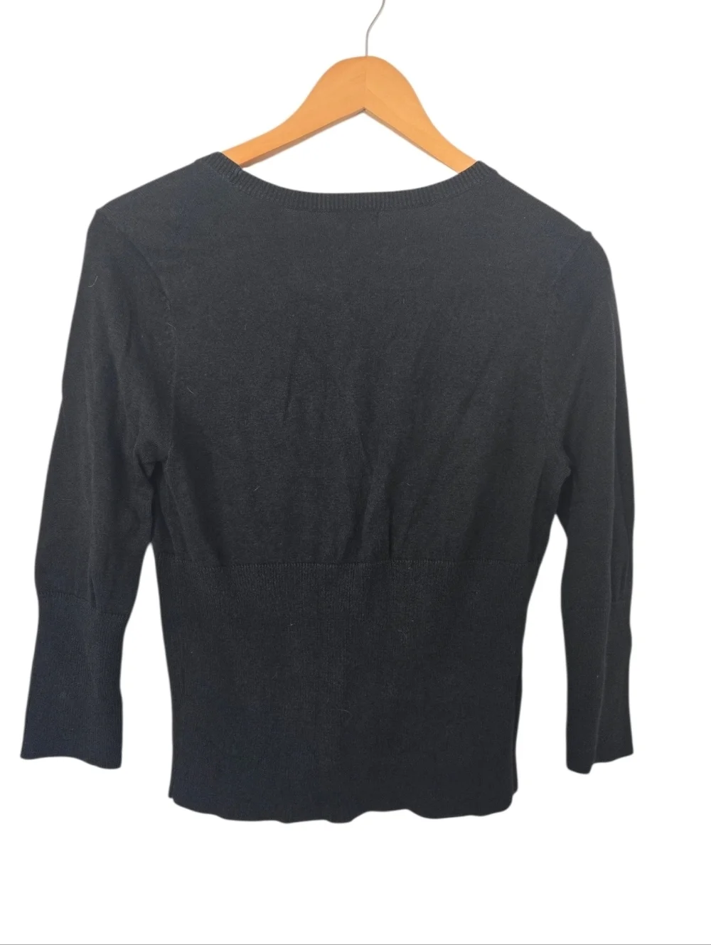 Y2K Mossimo Black Button Front Cardigan Fitted Ribbed Sweater M